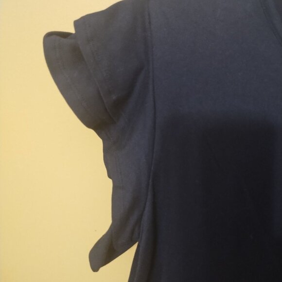 You & Me Ruffled Cap Sleeve Loose Black Knit Top S Staple Goth Whimsygoth - Picture 4 of 5